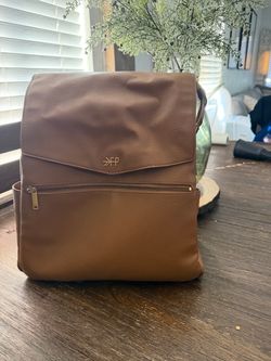 Freshly Picked Brown Leather diaper bag