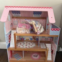 KidKraft Chelsea Doll Cottage  Wooden Dollhouse And Accessories