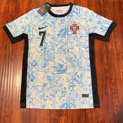 Cristiano Rolando Portugal NWT Nike #7 Men’s Small Soccer Jersey Wht/Blue/Black!