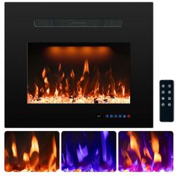 Rear Electric Fireplace Inserts with 3 Flame