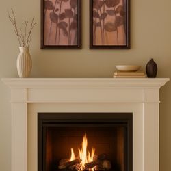 Vintage 2000s Set Of 2 Framed Floral Abstract Giclée Prints, 10.5x20.5”