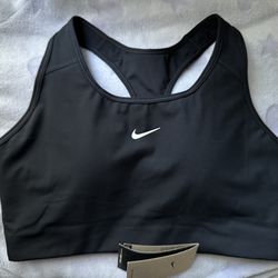 Nike Swoosh Bra Medium Support- Black Sports Bra X-Large for