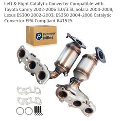 Left & Right Catalytic Converter Compatible with Toyota Camry 2002-2006 3.0/3.3L,Solara 2004-2008, Lexus ES-2003, ES-2006 Catalytic Co