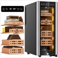 LIHTUN 35L Electric Cigar Humidor Cabinet - Black