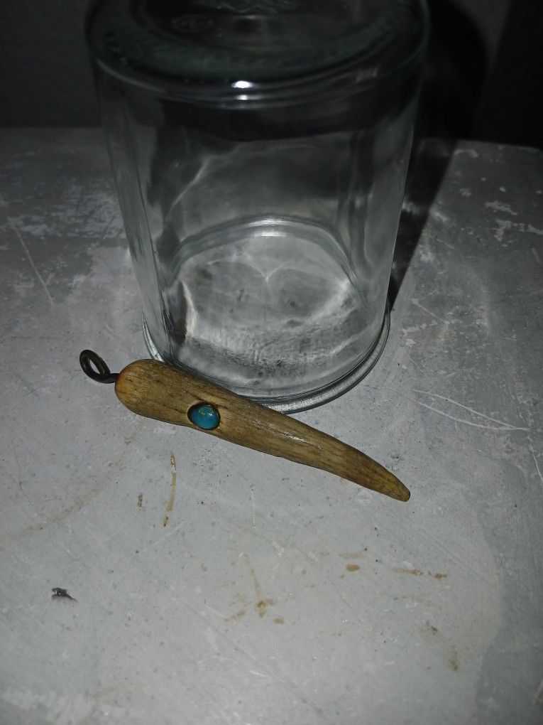 Antler Tip Turquoise Or Style Pendant 