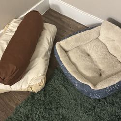 Cat bed and hand sewn plushie