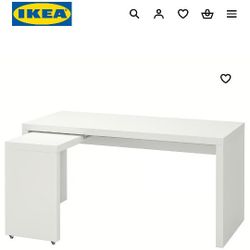 Ikea Malm Work Desk With Pull Out Panel