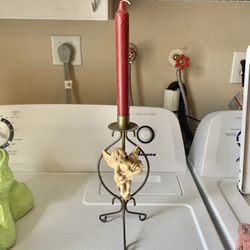Angel candle holder with candle