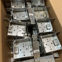 LOT OF 40* Steel City Metal Square Enclosure Electrical Gang Box