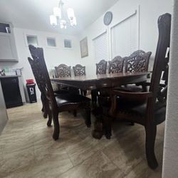 a table with family chairs