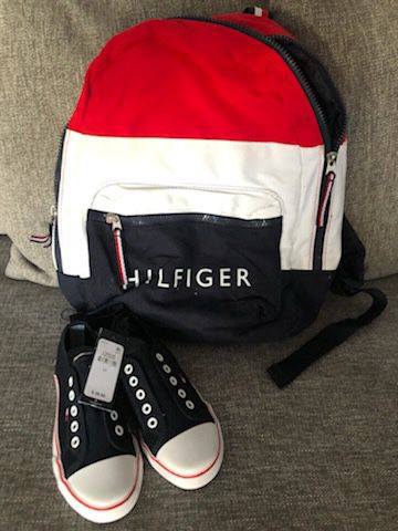 Tommy Hilfiger backpack and shoes 