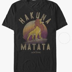 Men's Lion King Simba Hakuna Matata T-Shirt Black 5XL /cotton 100%