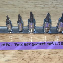 Snap-On 10 pc Combination Drive TORX Bit Tamper-Resistant Socket Set (T8- T50)