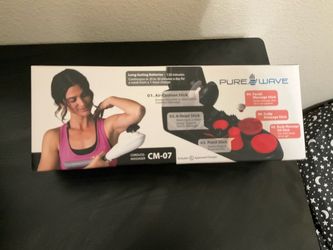 Pure Wave CM-07 Cordless Massager – Dual Motor Percussion + Facial Vibration | 6 Heads + Charger