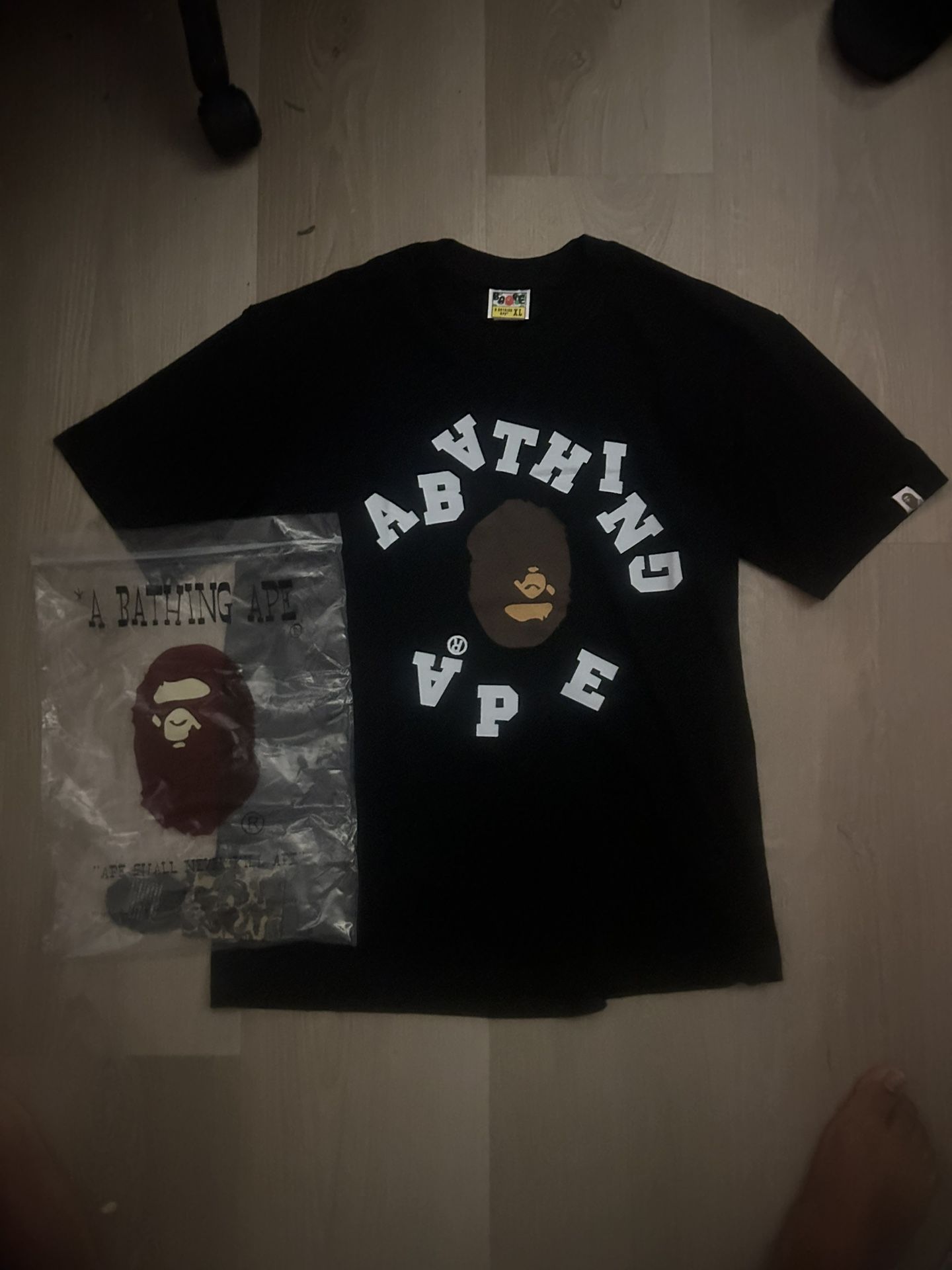 Black Bape Tee Shirt Brand New Size xL Fits Like An Large