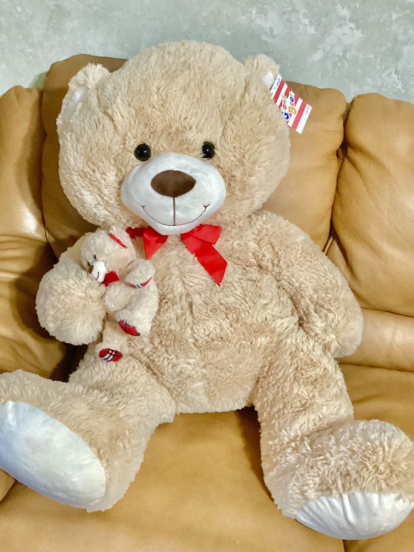 NEW BIG BROWN TEDDY BEAR WITH BABY 24”