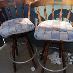 2Wooden Bar Stools