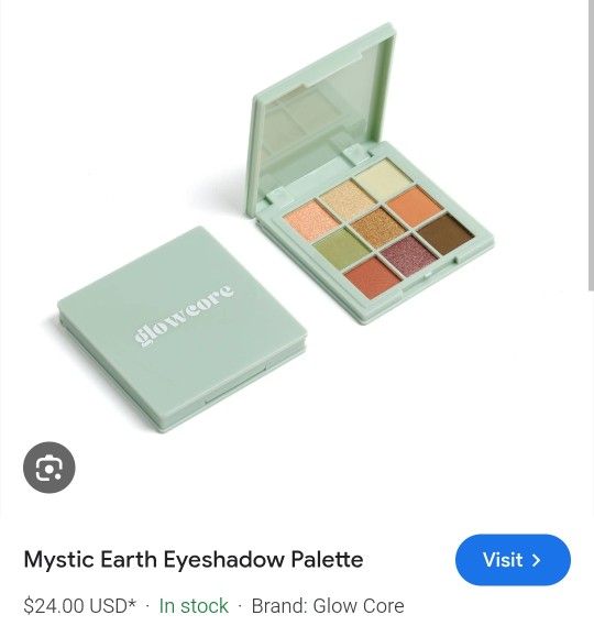 GLOWCORE Mystic Earth Eyeshadow Palette 0.28oz Brand New In Box