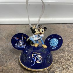 NEW Disney World 50th Anniversary Ornament Mickey Minnie Ears Hat