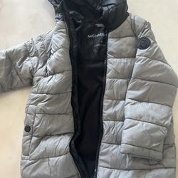 Michael Kors Boys Puffer Jacket – Gray & Black – Size 4t – Warm & Lightweight