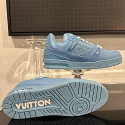 Blue Louis Vuitton (LV) Trainer Blue Embossed Monogram