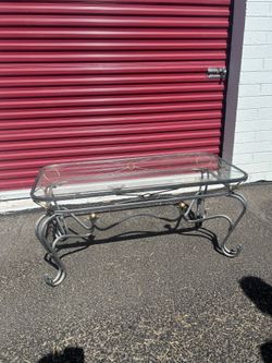 Glass top coffee table