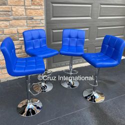 New 4 Blue Bar Stools 