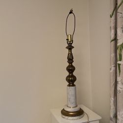 Marble Brass Lamp Vintage 
