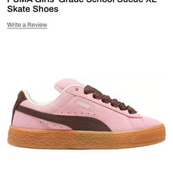 PUMA Suede XL skate shoes in pink & brown
