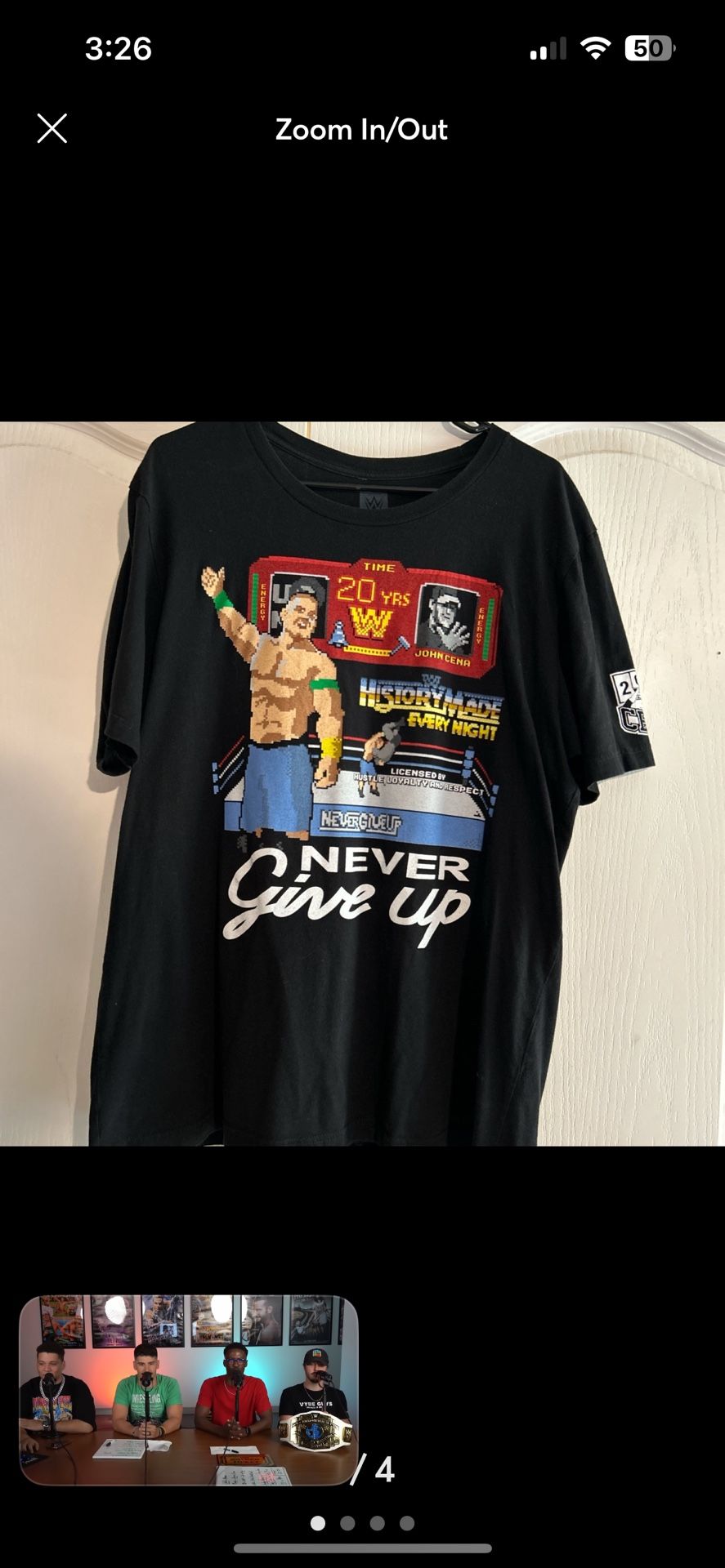 John Cena WWE 20th Anniversary black shirt