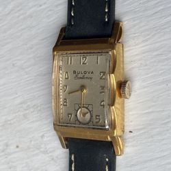 Vintage 18K Gold plated Bulova Watch 