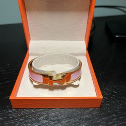 Hermes Bracelet Unisex Pink 12mm