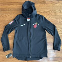 NWT Miami Heat Therma Flex Showtime Full-Zip Nike Black Hoodie Size Adult Large