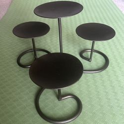 Bronze/Black Colored Metal Multi-Candle Holder for 4" Diameter Round Candles Table Top