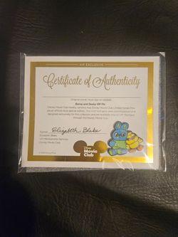 Disneys Toy Story Bunny and Duck pin with certificate