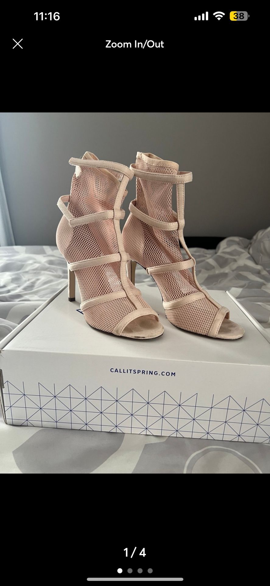 Pink Mesh Heels