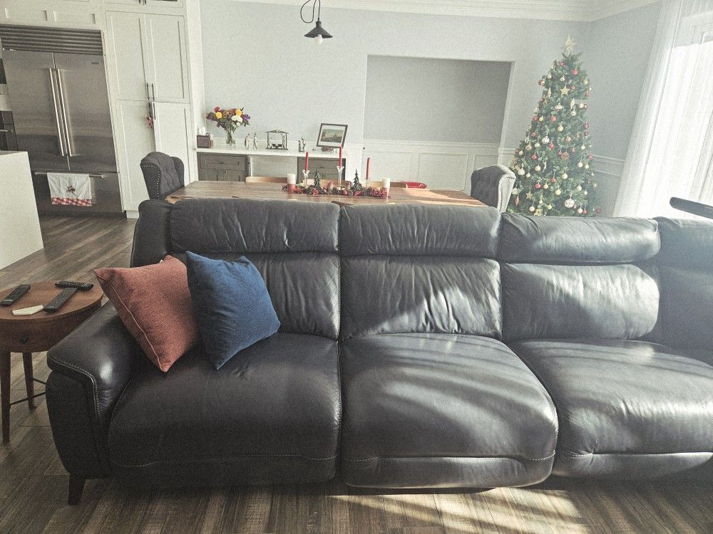 Lightly Used Genuine Leather Sectional Sofa