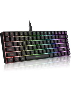 K84 Mini Gaming Keyboard, 75% Ultra-Compact TKL Mechanical Feel Wired Keyboard with RGB LED Lighting Effects for PC/MAC/PS4/PS5/XBOX Gamer (Black)