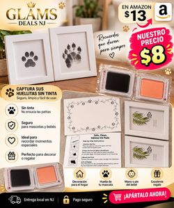 Pet Paw Print Inkless Stamp Kit with Frames