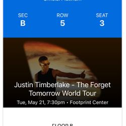 Justin Timberlake Floor 5th Row, Center Stage!