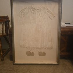Antique 1917 Christening Gown, Framed - Natomas