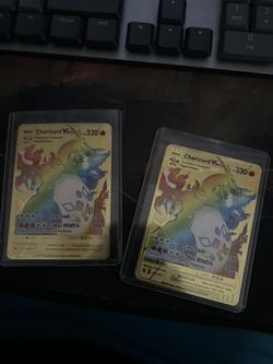 Rainbow Charizard VMAX - Gold Metal Pokemon Card HP330