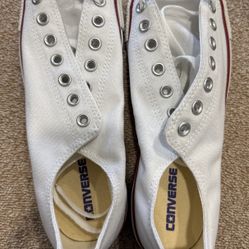 White Chuck Taylor Converse Size 9 Men’s 11 Women’s 