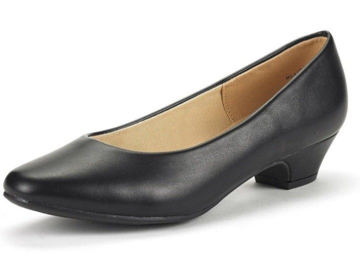 DREAM PAIRS Women's Mila Low Chunky Heel Pump Shoes
