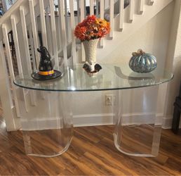 Vintage Lucite & Glass Table
