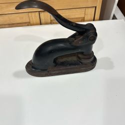 Vintage 1920’s Antique Cast Iron Seal Embossed aka  Notary Seal Press Measures 7x10