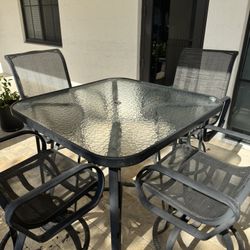 High Top 42 Inch Square Table Plus 4 Chairs