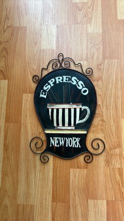 Espresso New York Metal Wall Sign