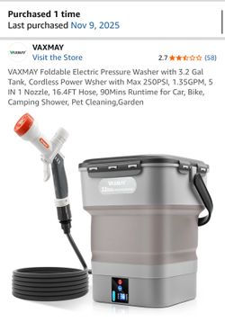Foldable electric pressure washer