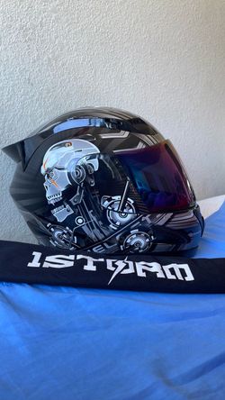 1Storm Full Face Motorcycle Helmet Mechanic Skull